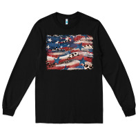 Black Leopard glitter American flag Long Sleeve Tee - FaDigitalArtStudio