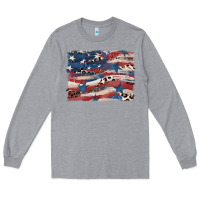Heather Grey Leopard glitter American flag Long Sleeve Tee - FaDigitalArtStudio