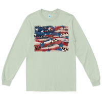 Matcha Leopard glitter American flag Long Sleeve Tee - FaDigitalArtStudio