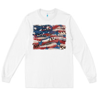 White Leopard glitter American flag Long Sleeve Tee - FaDigitalArtStudio
