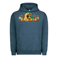 Pigment Midnight Navy hippie soul leopard sunflower Urban Hoodie - JahusDesignShop