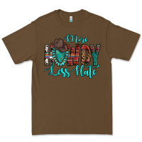 Cacao Western More Howdy Less Hate Cowboy Hat Gemstone Premium Tee - HowdyJamesFarm