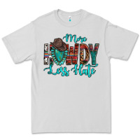 Dove Grey Western More Howdy Less Hate Cowboy Hat Gemstone Premium Tee - HowdyJamesFarm