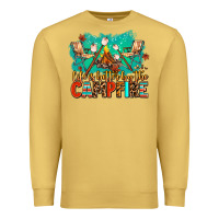 Antique Gold life is better by the campfire Premium Sweatshirt - AdoDesignShop