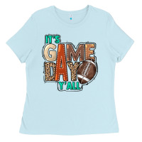 Baby Blue It's game day y'all Ladies Tee - HowdyJamesFarm