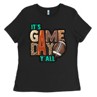 Black It's game day y'all Ladies Tee - HowdyJamesFarm