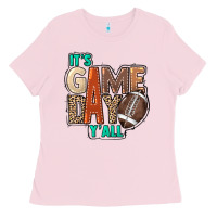 Bubblegum Pink It's game day y'all Ladies Tee - HowdyJamesFarm