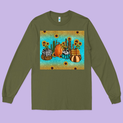 Fall Pumpkin Tumbler Long Sleeve Tee Designed By Ranaportraitstore