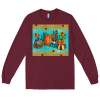 Burgundy fall pumpkin tumbler Long Sleeve Tee - RanaPortraitStore