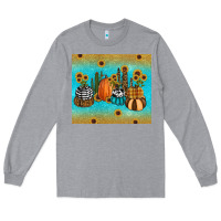 Heather Grey fall pumpkin tumbler Long Sleeve Tee - RanaPortraitStore