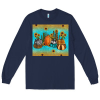 Navy fall pumpkin tumbler Long Sleeve Tee - RanaPortraitStore