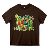 Chocolate Brown Midnight Margaritas Heavy Core Tee - texasbilliewilder