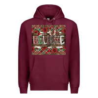 Burgundy Believe Premium Hoodie - CowhideDigitalArt