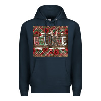 Navy Believe Premium Hoodie - CowhideDigitalArt