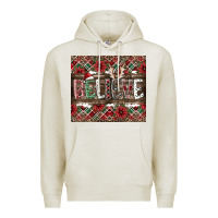 Oatmeal Heather Believe Premium Hoodie - CowhideDigitalArt
