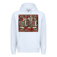 White Believe Premium Hoodie - CowhideDigitalArt