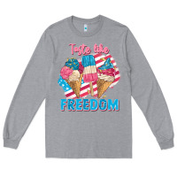 Heather Grey taste like freedom 4th of july Long Sleeve Tee - FaDigitalArtStudio