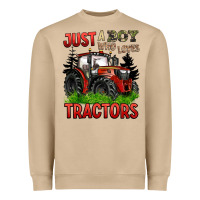 Mushroom just a boy who loves tractors red tractor Heavyweight Sweatshirt - BarkalooDesign