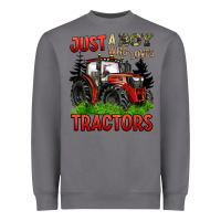 Storm just a boy who loves tractors red tractor Heavyweight Sweatshirt - BarkalooDesign