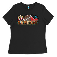 Black Game day football popcorn Ladies Tee - HowdyJamesFarm