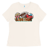 Bone Game day football popcorn Ladies Tee - HowdyJamesFarm