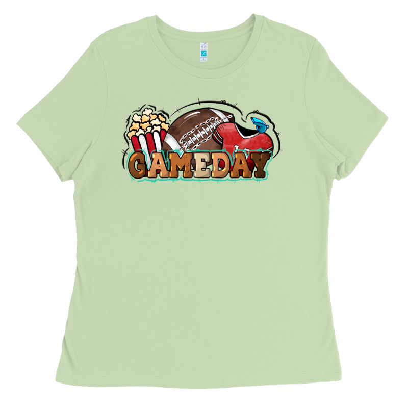 Game Day Football Popcorn Ladies Tee by HowdyJamesFarm | Teevron