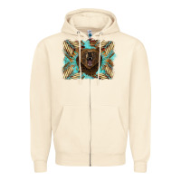 Sandshell bear native American background Zipper Hoodie - BarkalooDesign