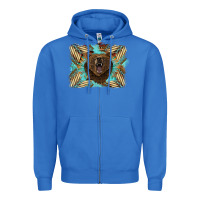 True Royal bear native American background Zipper Hoodie - BarkalooDesign