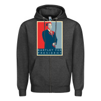 Charcoal Heather Bartlet For President Lover Gift Zipper Hoodie - maiPhamDesign