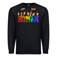 Black human with hands and pride flags Premium Sweatshirt - AdoDesignShop