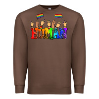 Chestnut human with hands and pride flags Premium Sweatshirt - AdoDesignShop