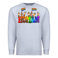 Heather Grey human with hands and pride flags Premium Sweatshirt - AdoDesignShop