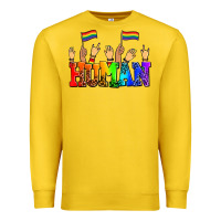 Lemon human with hands and pride flags Premium Sweatshirt - AdoDesignShop