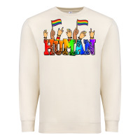 Sandshell human with hands and pride flags Premium Sweatshirt - AdoDesignShop