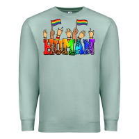 Seafoam human with hands and pride flags Premium Sweatshirt - AdoDesignShop