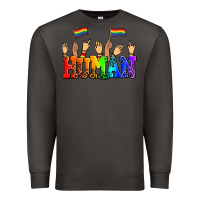 Smoke human with hands and pride flags Premium Sweatshirt - AdoDesignShop