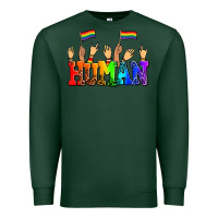 Sports Green human with hands and pride flags Premium Sweatshirt - AdoDesignShop