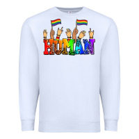 Human With Hands And Pride Flags Premium Sweatshirt | Teevron