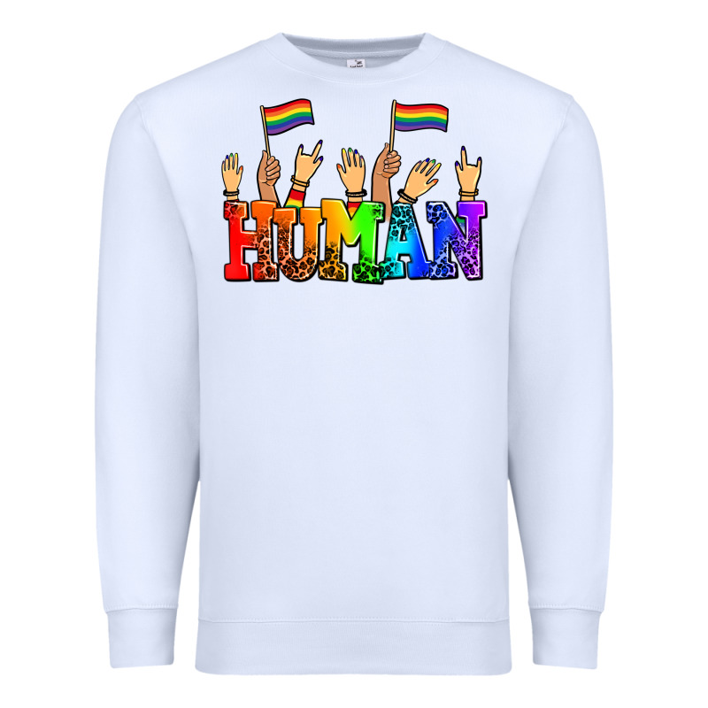 Human With Hands And Pride Flags Premium Sweatshirt by AdoDesignShop | Teevron