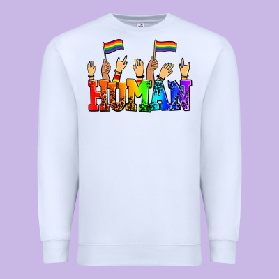 Human With Hands And Pride Flags Premium Sweatshirt Designed By Adodesignshop