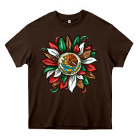 Chocolate Brown Mexican Sunflower Heavy Core Tee - texasbilliewilder
