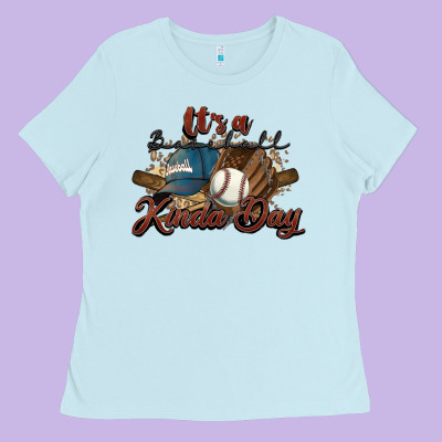 It's A Baseball Kinda Day Ladies Tee Designed By Howdyjamesfarm