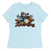 Baby Blue It's a Baseball kinda day Ladies Tee - HowdyJamesFarm