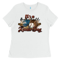 White It's a Baseball kinda day Ladies Tee - HowdyJamesFarm