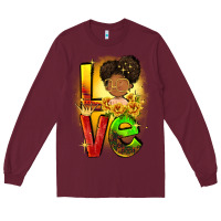 Burgundy Love Juneteenth Long Sleeve Tee - FaDigitalArtStudio
