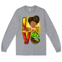 Heather Grey Love Juneteenth Long Sleeve Tee - FaDigitalArtStudio