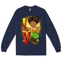 Navy Love Juneteenth Long Sleeve Tee - FaDigitalArtStudio