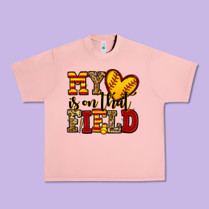 My Heart Is On That Field Softball Urban Heavy Tee Designed By Jasminsmagicworld