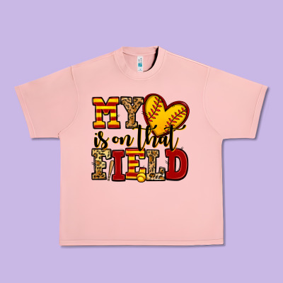 My Heart Is On That Field Softball Urban Heavy Tee Designed By Jasminsmagicworld