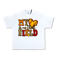 White my heart is on that field softball Urban Heavy Tee - Jasminsmagicworld